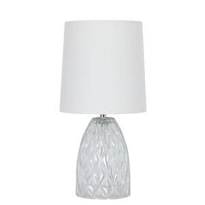 Mini Clear Glass Lamp with White Shade